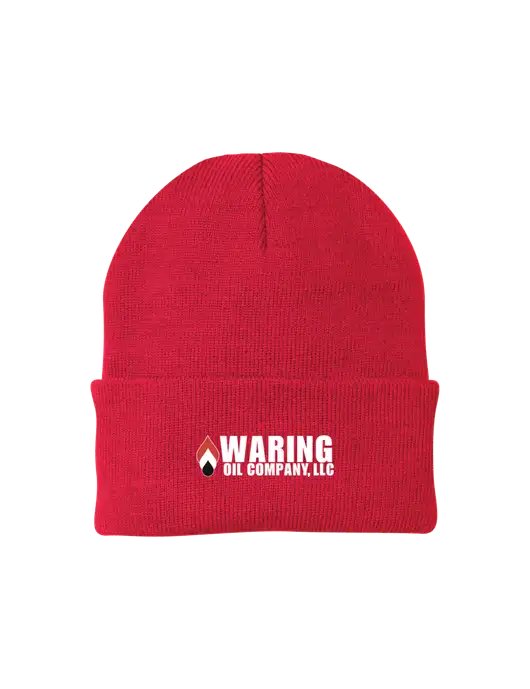 Red Knit Cap w/Waring Oil Logo