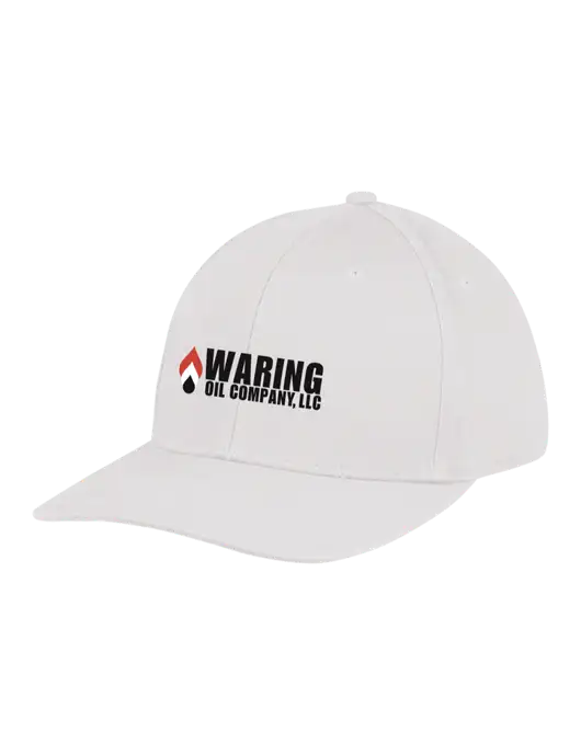 Premium Modern Structured Twill White Snapback Cap w/Waring Oil Logo
