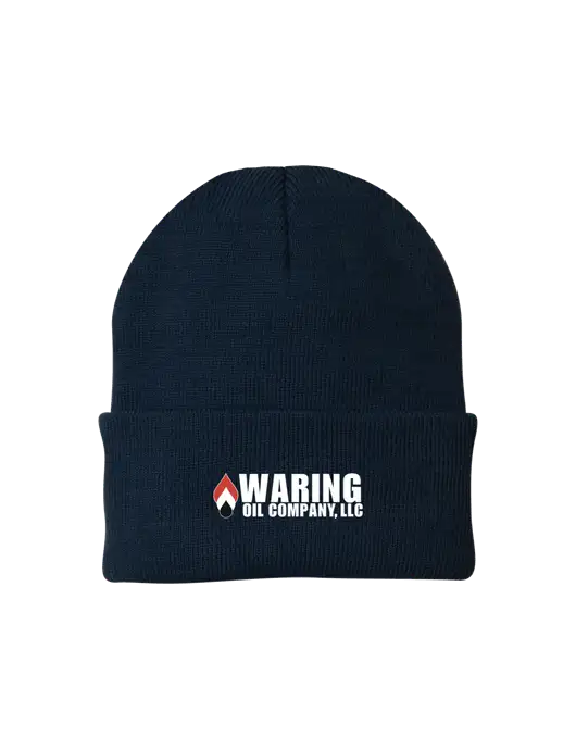Navy Knit Cap w/Waring Oil Logo