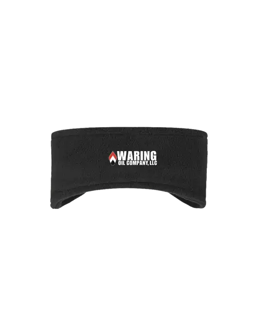 Black Stretch Fleece Headband w/Waring Oil Logo