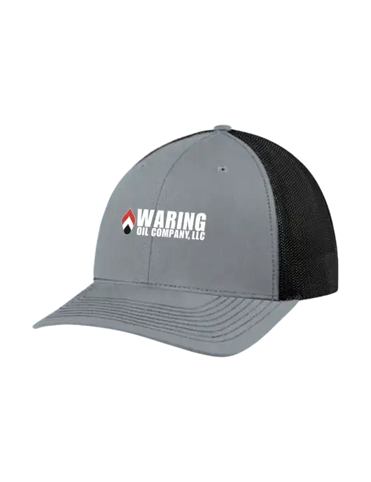 Richardson Adjustable Snapback Original 112 Trucker Cap Heather Grey w/Black Mesh w/Waring Oil Logo