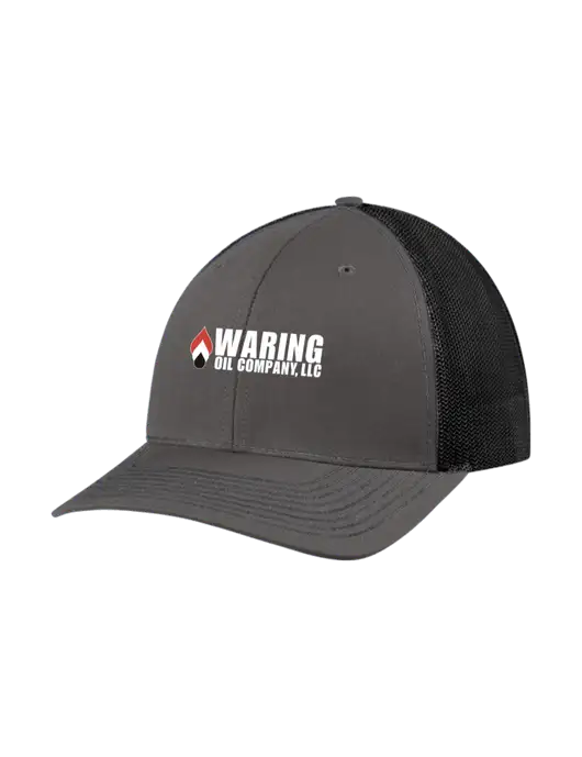 Richardson Adjustable Snapback Original 112 Trucker Cap Dark Grey w/Black Mesh w/Waring Oil Logo