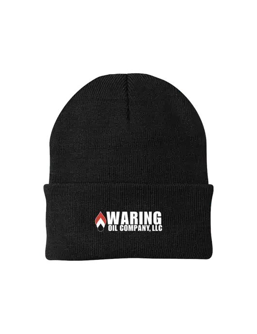 Black Knit Cap w/Waring Oil Logo
