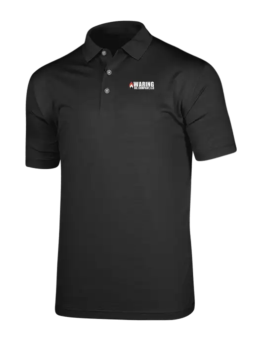 Callaway Vibrant Black Ventilated Polo w/Waring Oil Logo