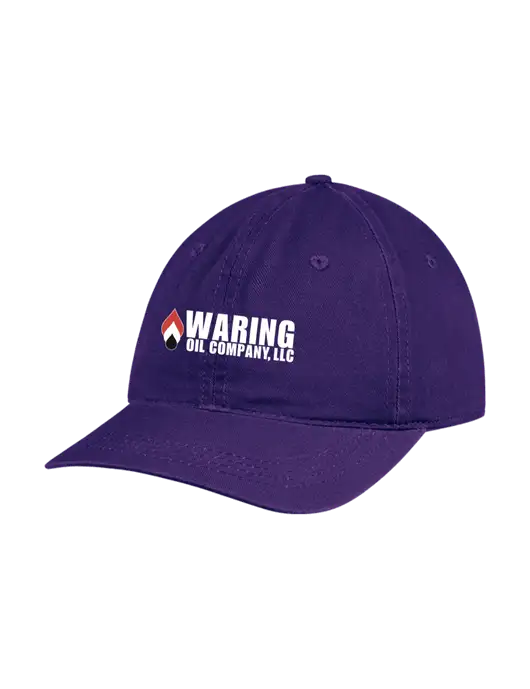 Garment Washed Unstructured Twill Purple Cap w/Waring Oil Logo