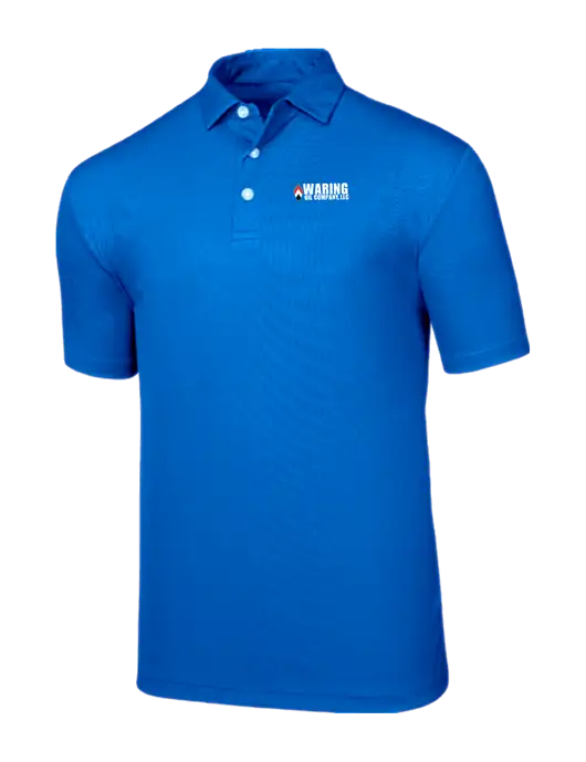 Callaway Birdseye Dark Carolina Blue Polo w/Waring Oil Logo