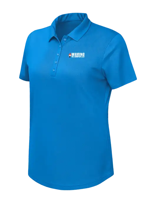 Callaway Womens Birdseye Dark Carolina Blue Polo w/Waring Oil Logo