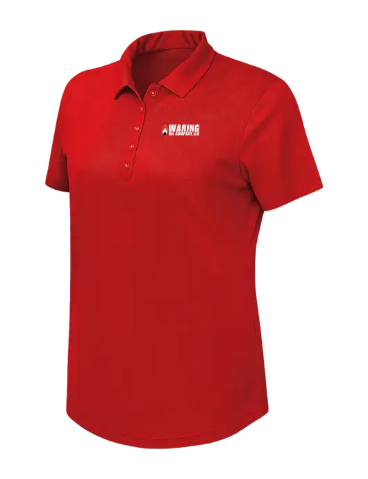 Callaway Womens Birdseye Red Polo w/Waring Oil Logo