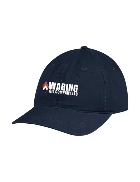 Garment Washed Unstructured Twill Navy Cap w/Waring Oil Logo