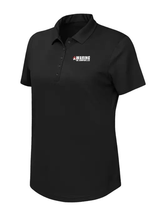 Callaway Womens Birdseye Black Polo w/Waring Oil Logo