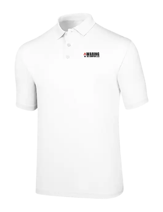 Callaway Opti-Dri White Chev Polo w/Waring Oil Logo