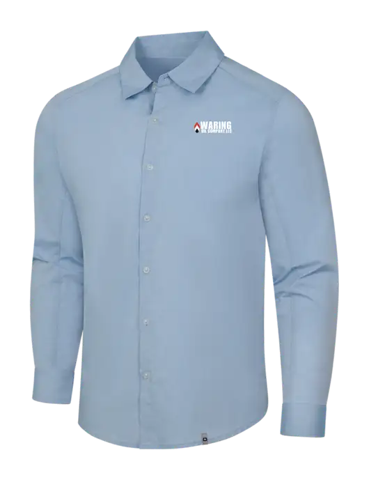 OGIO Light Blue Commuter Woven Shirt w/Waring Oil Logo