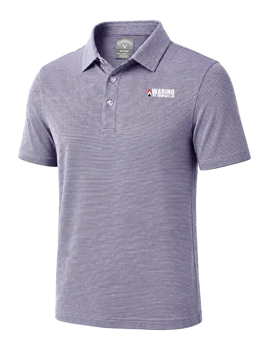 Callaway Navy Fine Line Stripe Polo w/Waring Oil Logo