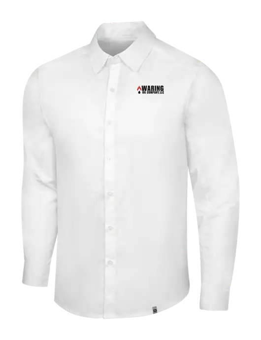 OGIO White Commuter Woven Shirt w/Waring Oil Logo