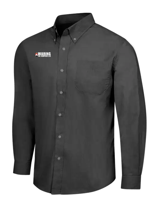 Soft Black Crosshatch Easy Care Shirt w/Waring Oil Logo