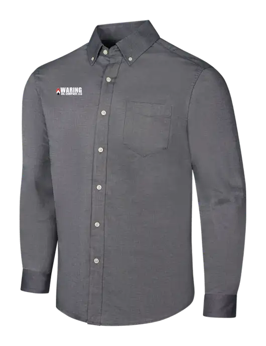 Dark Grey SuperPro Oxford Shirt w/Waring Oil Logo