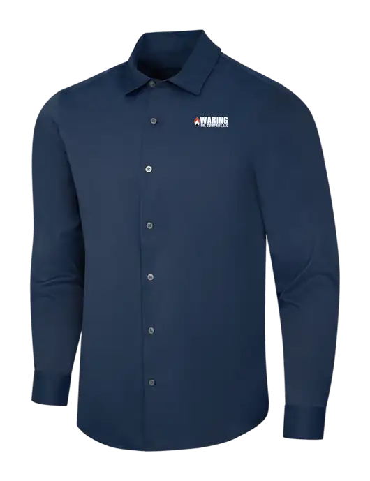 Navy City Stretch Shirt w/Waring Oil Logo