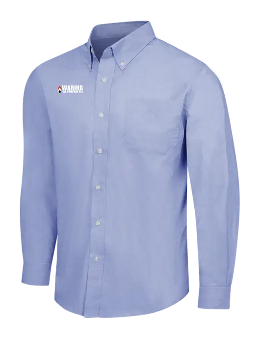 Light Slate Blue Crosshatch Easy Care Shirt w/Waring Oil Logo