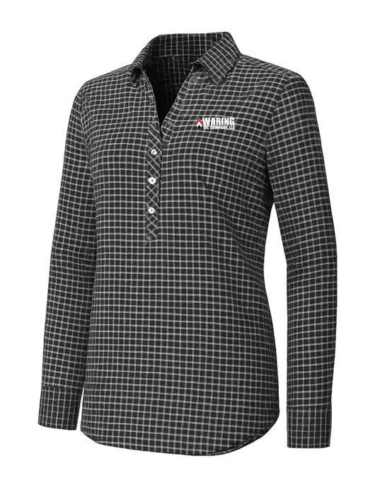 Womens Dark Grey/White City Stretch Shirt w/Waring Oil Logo