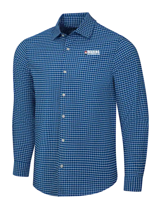 Navy/White City Stretch Shirt w/Waring Oil Logo