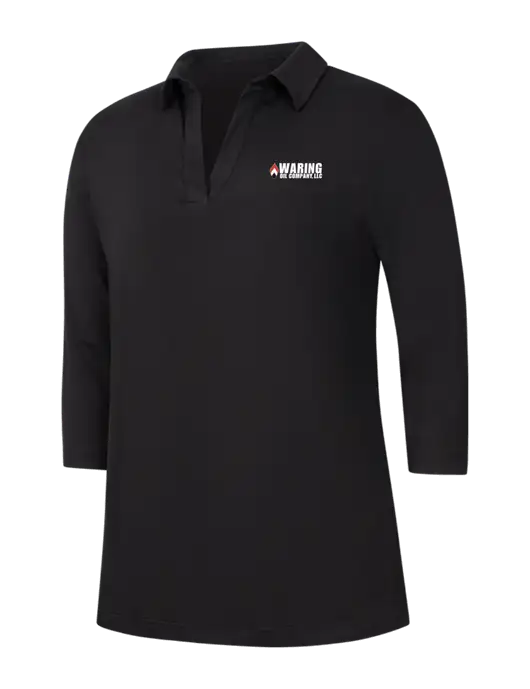 Womens Black Luxe Knit Tunic w/Waring Oil Logo