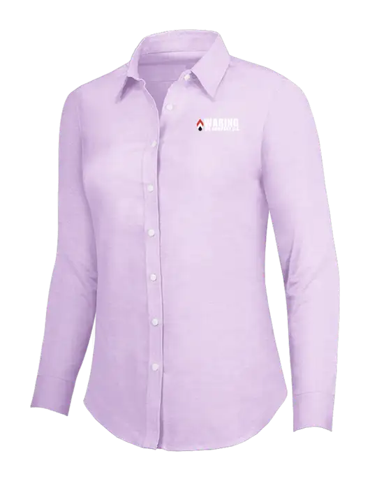 Soft Purple Womens SuperPro Oxford Shirt w/Waring Oil Logo
