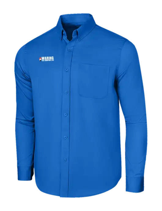 Long Sleeve Royal Blue Superpro React Twill Shirt w/Waring Oil Logo