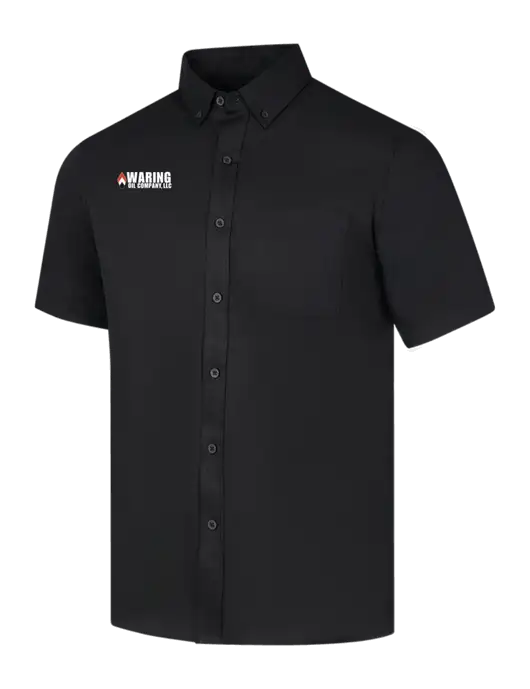 Short Sleeve Deep Black Superpro React Twill Shirt w/Waring Oil Logo