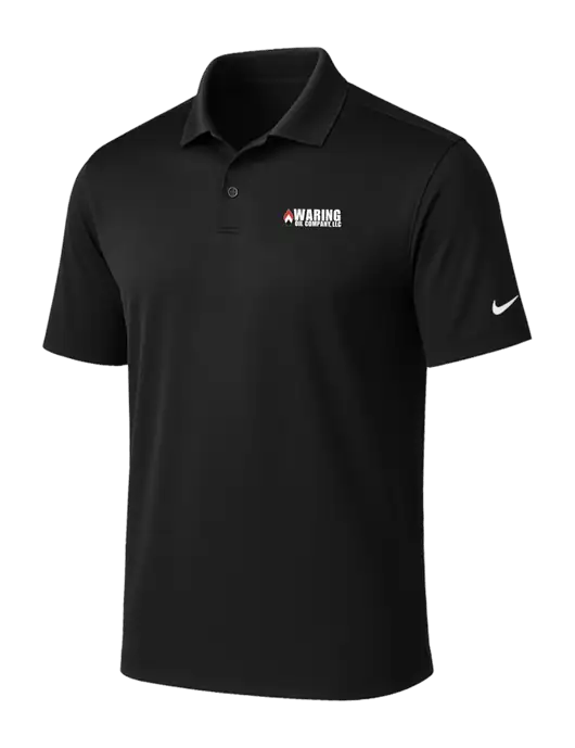 NIKE Black Victory Solid Polo w/Waring Oil Logo