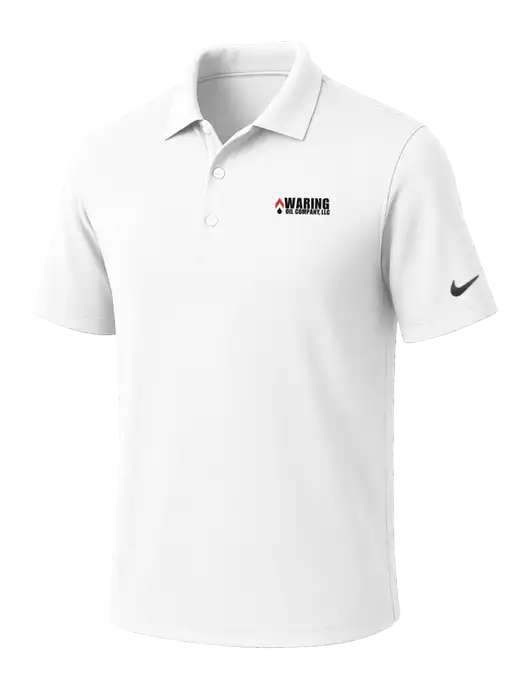 NIKE White Dri-Fit Micro Pique Polo w/Waring Oil Logo