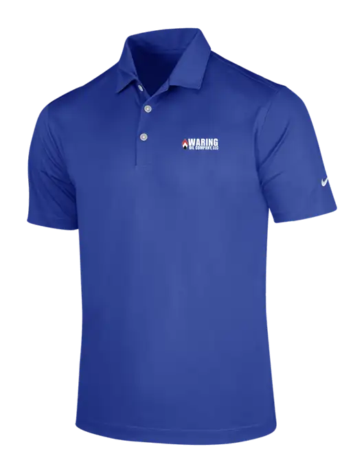 NIKE Dark Royal Dri-Fit Vertical Mesh Polo w/Waring Oil Logo