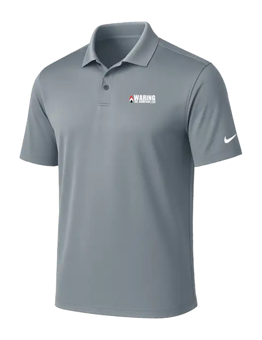 NIKE Medium Grey Victory Solid Polo w/Waring Oil Logo