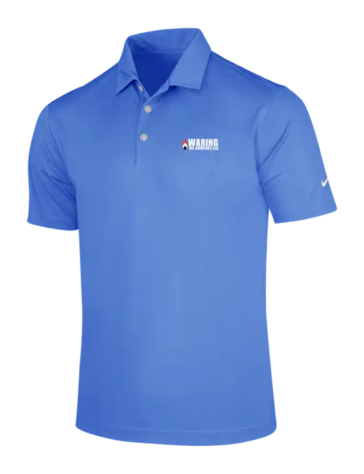 NIKE Light Royal Blue Dri-Fit Vertical Mesh Polo w/Waring Oil Logo