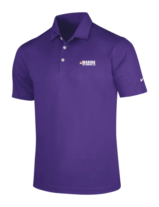 NIKE Purple Dri-Fit Vertical Mesh Polo w/Waring Oil Logo