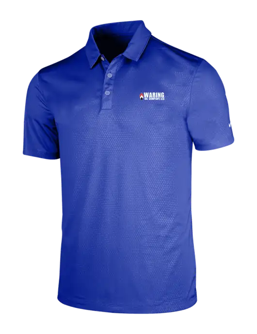 NIKE Dark Royal Dri-Fit Embossed Tri-Blade Polo w/Waring Oil Logo
