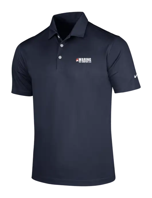 NIKE Dark Navy Dri-Fit Vertical Mesh Polo w/Waring Oil Logo