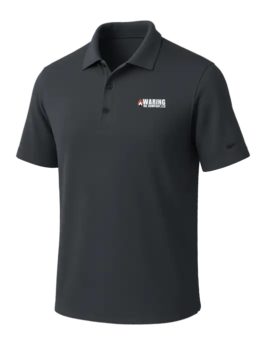 NIKE Dark Grey Dri-Fit Micro Pique Polo w/Waring Oil Logo