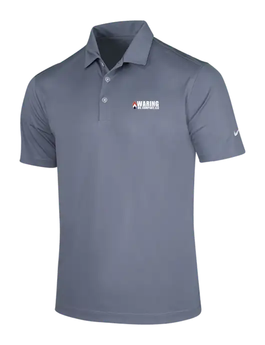 NIKE Medium Grey Dri-Fit Vertical Mesh Polo w/Waring Oil Logo