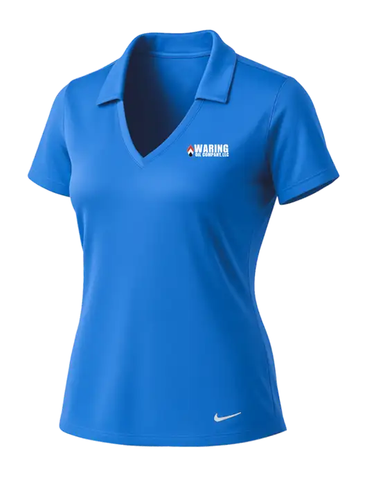 NIKE Carolina Blue Womens Dri-Fit Vertical Mesh Polo w/Waring Oil Logo