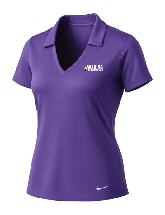 NIKE Purple Womens Dri-Fit Vertical Mesh Polo w/Waring Oil Logo