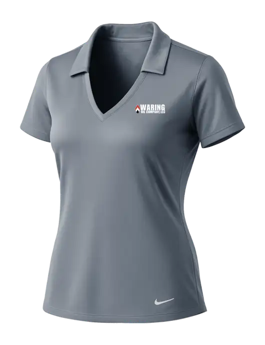 NIKE Medium Grey Womens Dri-Fit Vertical Mesh Polo w/Waring Oil Logo