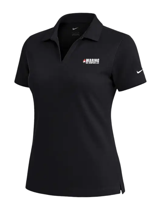 NIKE Black Womens Dri-Fit Micro Pique Polo w/Waring Oil Logo