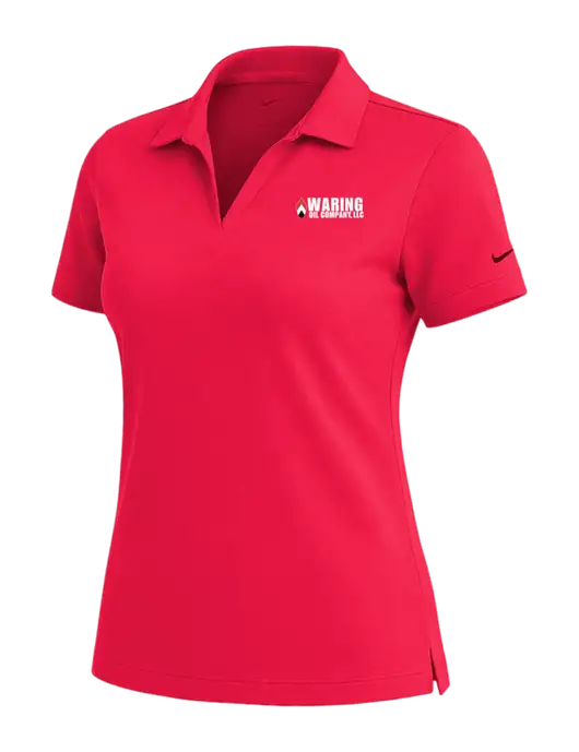 NIKE Red Womens Dri-Fit Micro Pique Polo w/Waring Oil Logo