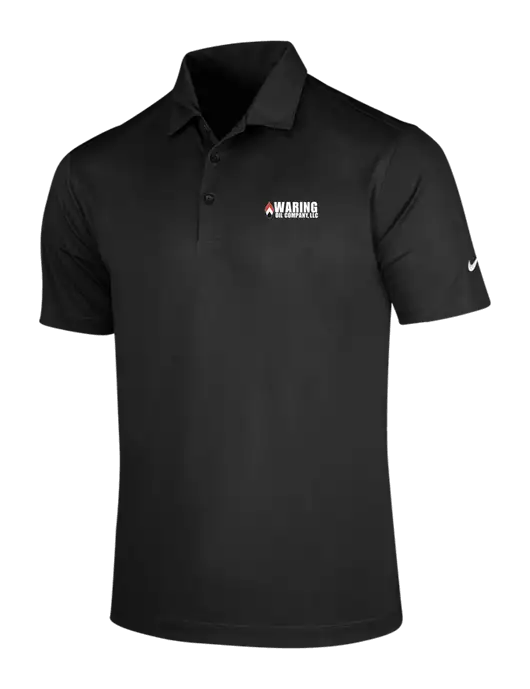 NIKE Black Dri-Fit Vertical Mesh Polo w/Waring Oil Logo