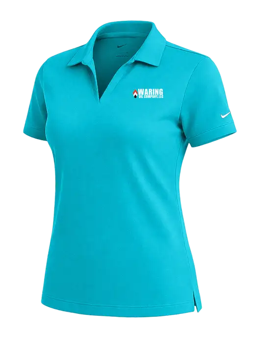 NIKE Sapphire Blue Womens Dri-Fit Micro Pique Polo w/Waring Oil Logo