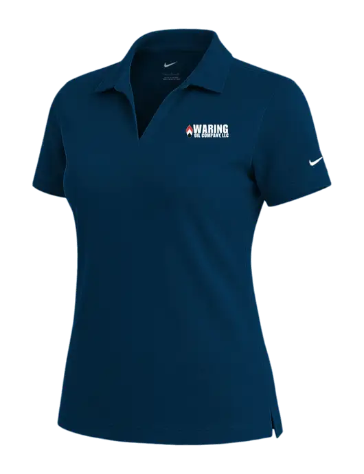NIKE Navy Womens Dri-Fit Micro Pique Polo w/Waring Oil Logo
