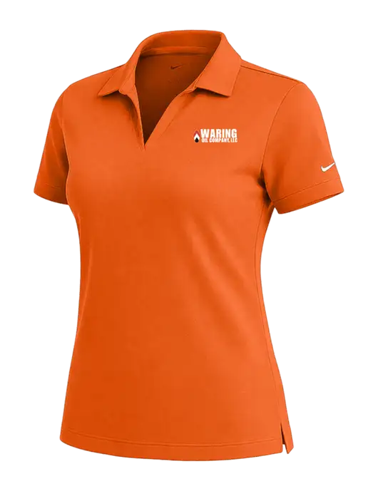 NIKE Orange Womens Dri-Fit Micro Pique Polo w/Waring Oil Logo