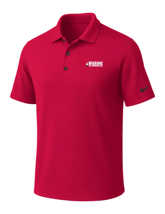 NIKE Red Dri-Fit Micro Pique Polo w/Waring Oil Logo
