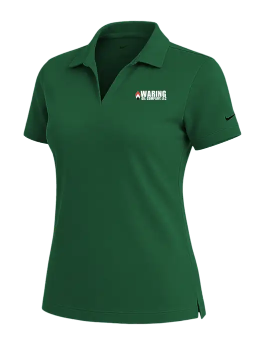 NIKE Dark Green Womens Dri-Fit Micro Pique Polo w/Waring Oil Logo