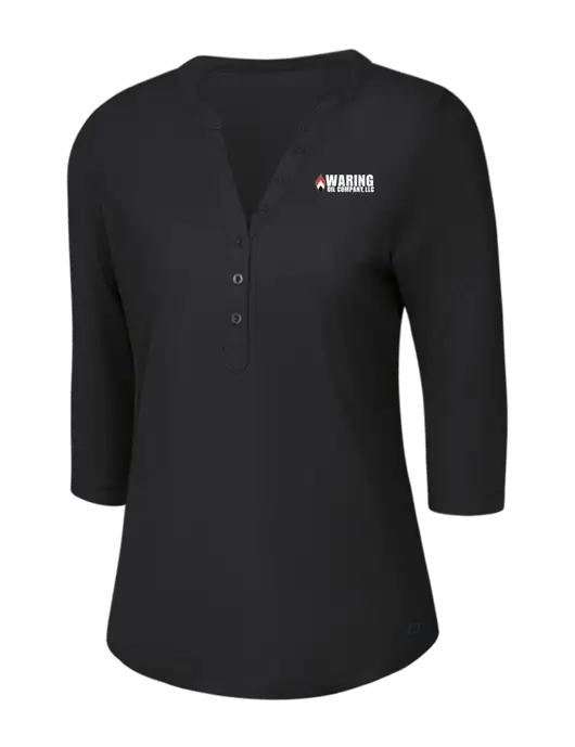 OGIO Blacktop Jewel Henley w/Waring Oil Logo
